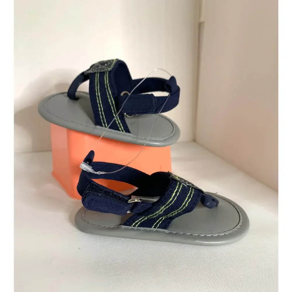 Baby Thong Sandals Flip flops 6-12 months Navy Blue Nautical